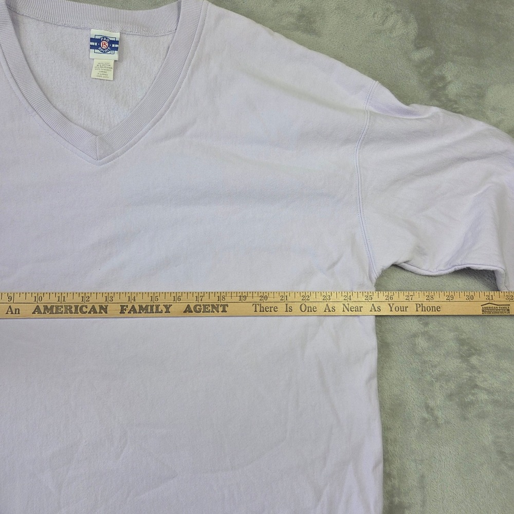 Pro Spirit Lavender Purple V-Neck Sweatshirt Vintage Oversized XL Retro Lounge - Picture 2 of 5